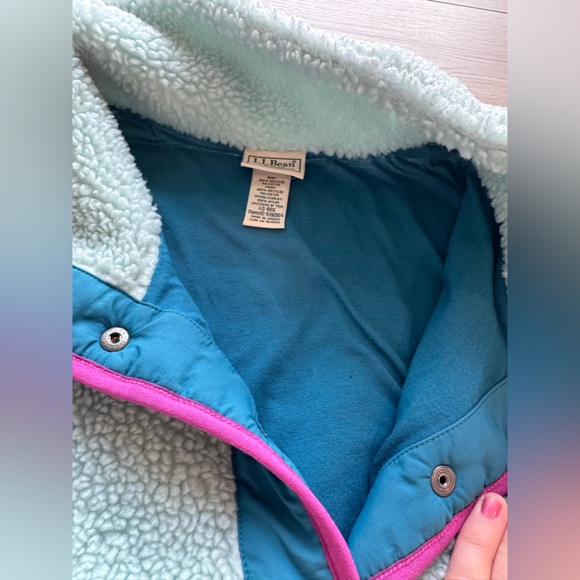 Llbean L.L. BEAN Sherpa pullover women’s large blue - Picture 6 of 9